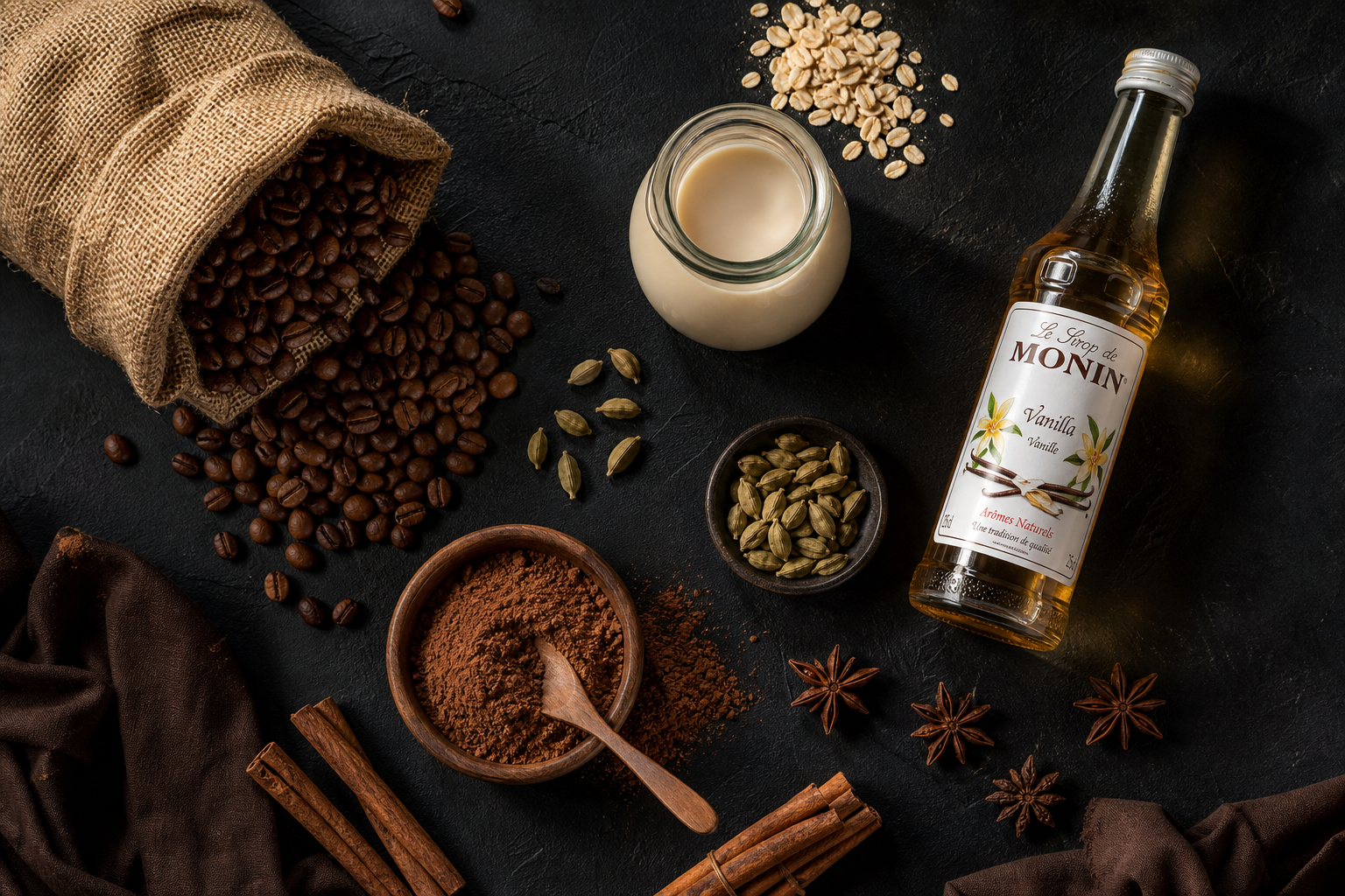 Premium coffee ingredients for café re-stocking